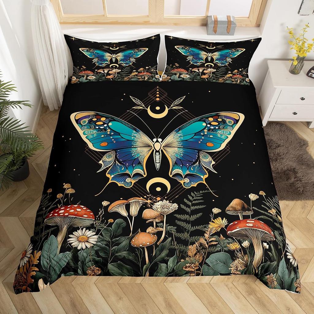 Comforter Boho Butterfly Twin Kingstar Moon Starry Sky Galaxy Bedding Set For Boy Girlcute Mushroom Daisy Flower