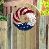 Independence Day Patriotic Eagle Wooden Plaque Red White Blue Bird Indoor Outdoor Front Door