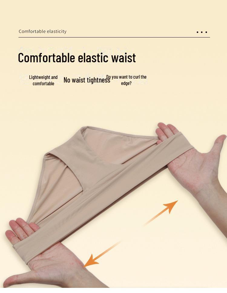 Large Seamless Breathable Cotton Mid-Waist Briefs for Women