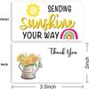 50pcs Sending Sunshine Your Way Thank You Card Heart Shopping Purchase Greeting Cards for Small Business Owners Package Inserts