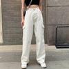 European And American Women'S Street Instagram Style Pockets, High Waist, Loose Fit, Slimming Denim Pants, Casual Pants