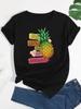 Сладкая Жизнь Футболка с Принтом Ананаса Летняя Женская Футболка Модная Милая Графическая Футболка Женские Топы с Коротким Рукавом Одежда