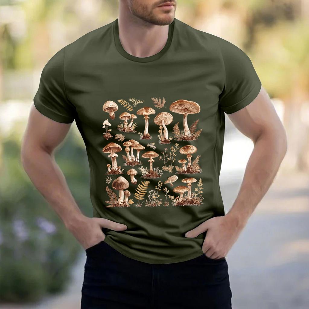 Men's Stand Collar Short Sleeve Shirt Loose Leisure Holiday Shirt Man