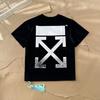 Off-White Летняя новинка 2025 года, черно-белая классическая футболка с короткими рукавами и принтом в виде всплеска стрелы для мужчин и женщин, парная футболка