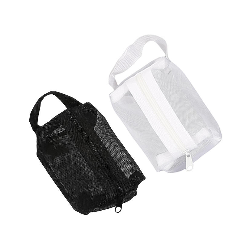 Портативная квадратная сетчатая сумка для хранения, квадратный сетчатый кошелек для монет, сетчатый чехол на молнии, косметичка