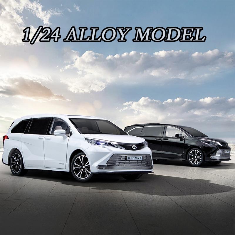 1/24 масштаб Sienna MPV, литая под давлением модель автомобиля, игрушечный автомобиль с откатным механизмом, звуком и светом для детей, коллекция подарков для мальчиков и девочек