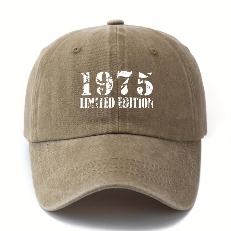 Унисекс Бейсболка с принтом и буквой 1975 LIMITED EDITION Шляпа с изогнутым козырьком Стирка Ретро Легкая для улицы Кепка