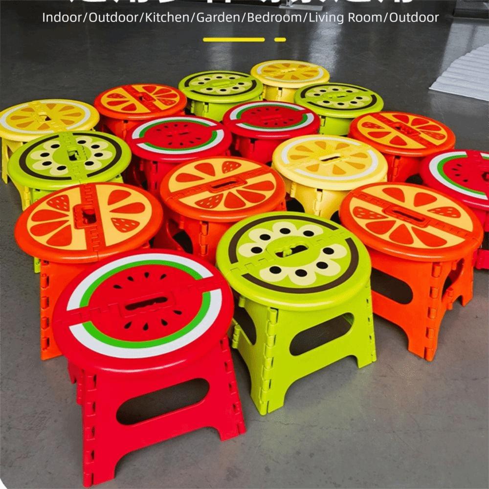 Thickened Folding Stool Sturdy Kids Step Stool Cartoon Small Bench Outdoor