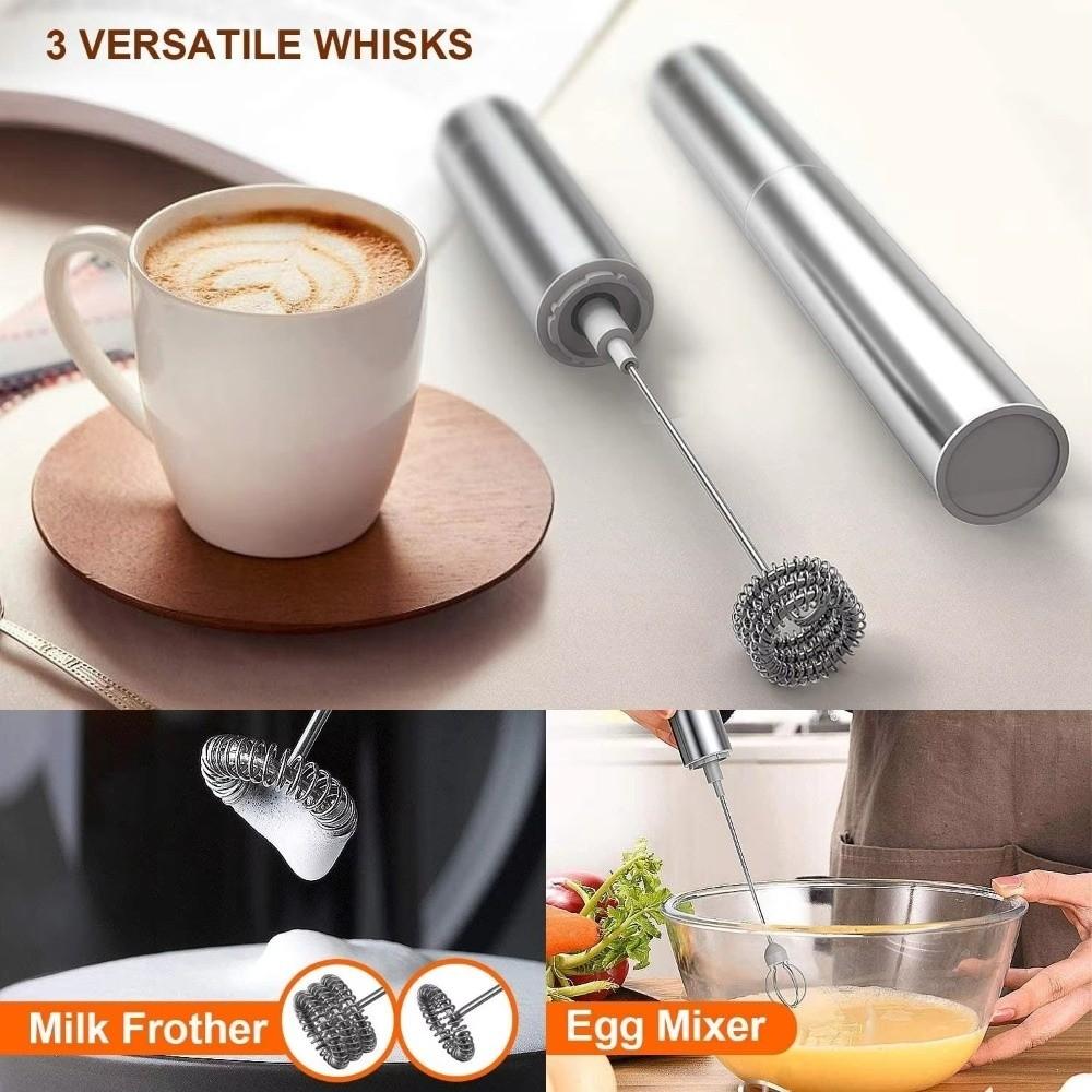 Stainless Steel Electric Milk Frother Portable Coffee Frother Handheld Frother  Barista Use