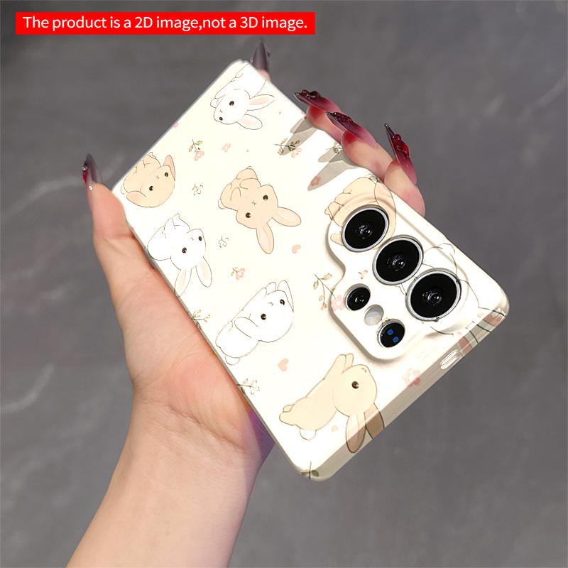 2DFlat Samsung phone case Cute Bunny Pattern Phone Case Applicable to Galaxy S23 S24 S25ULTRA S26 A12 A14 A15 A16 A54 A55