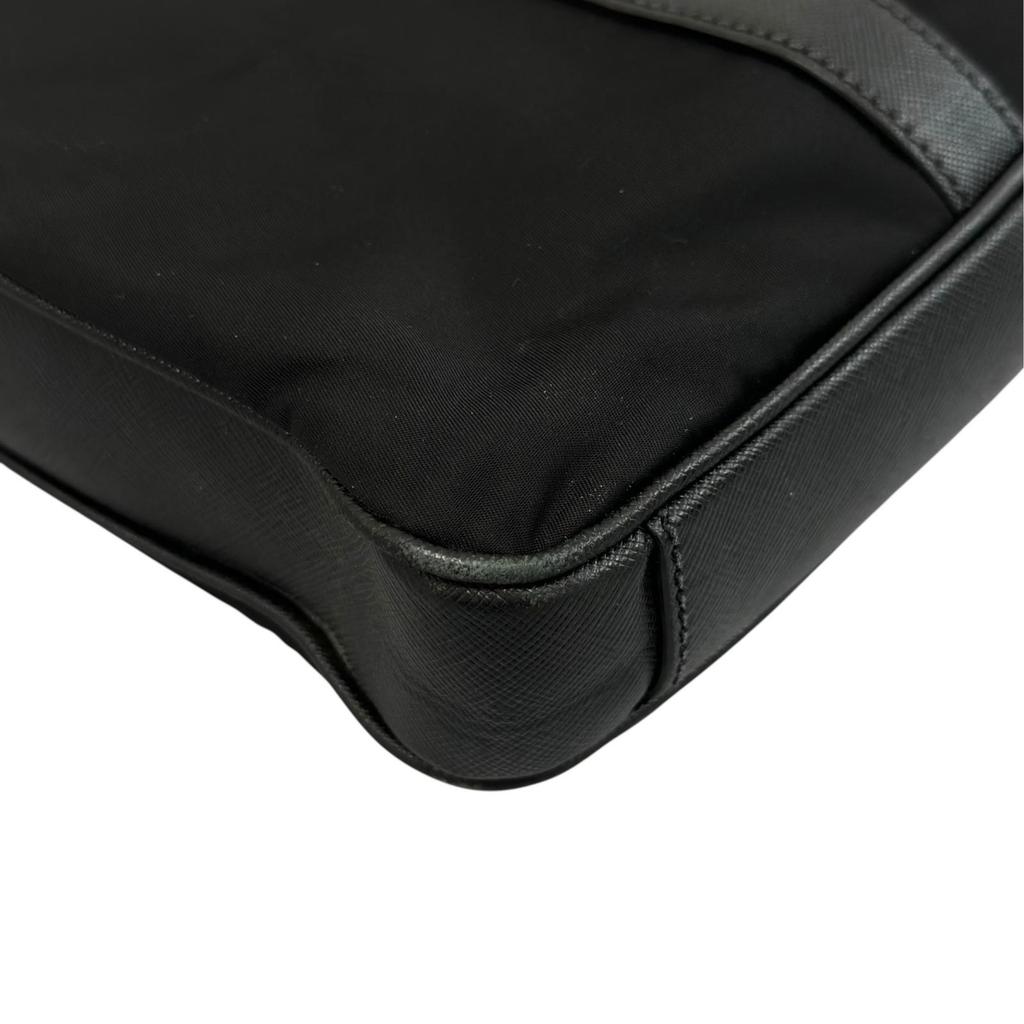 PRADA Saffiano briefcase 2VE661 Handbag black mens used