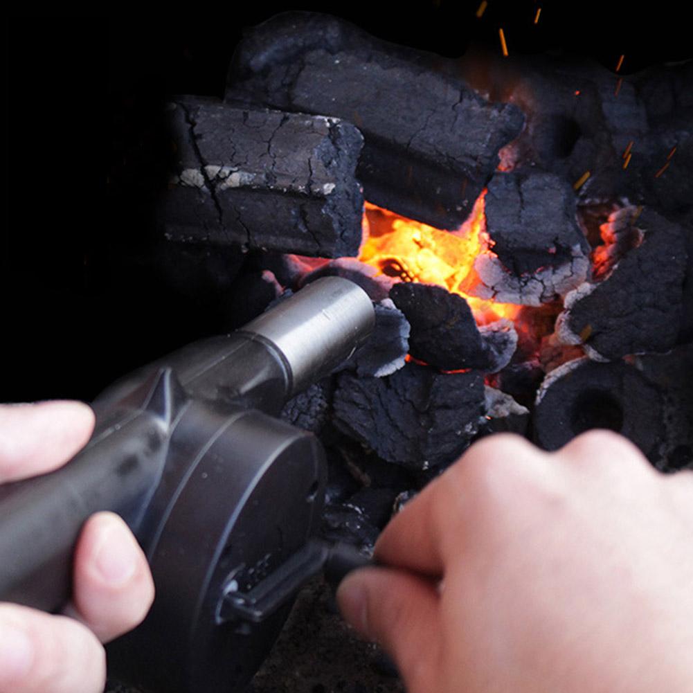 Hand Cranked Blower Charcoal Coal Starter Fan Cooking BBQ Fan Multi-function Handheld Fire Blower for Camping Picnic Bonfire