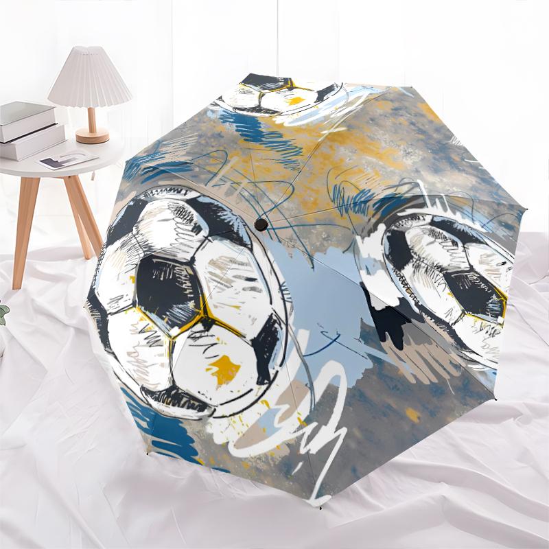 1PC football sport Umbrella Portable Folding Umbrella Iron Frame Hole Bone Structure Outdoor Home Umbrella A10