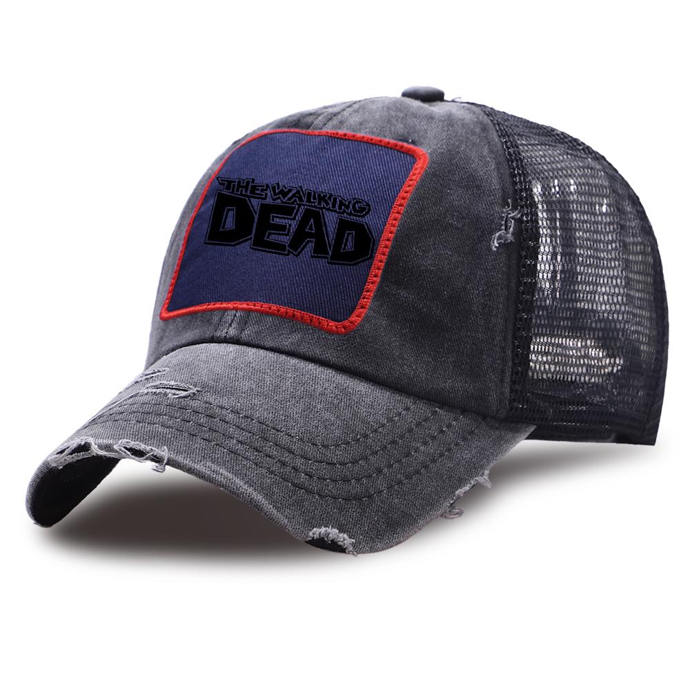Сетчатые Бейсболки The Walking Dead Унисекс Летние Смешной Принт Snapback Кепка Хлопковая Повседневная Тракер Кепка Регулируемая Стиранная Ретро Кепка