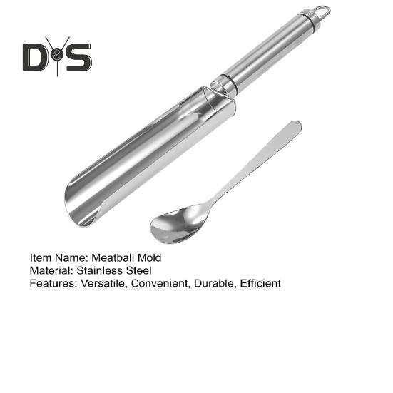 1 комплект формы для фрикаделек, удобная форма для фрикаделек из нержавеющей стали с ложкой, кухонный гаджет для дома