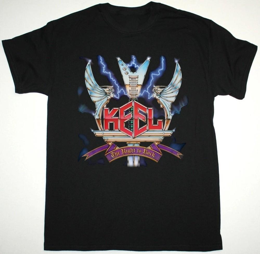 KEEL Band THE RIGHT TO ROCK Cotton Black All Size Shirt For Men Unisex T-Shirt