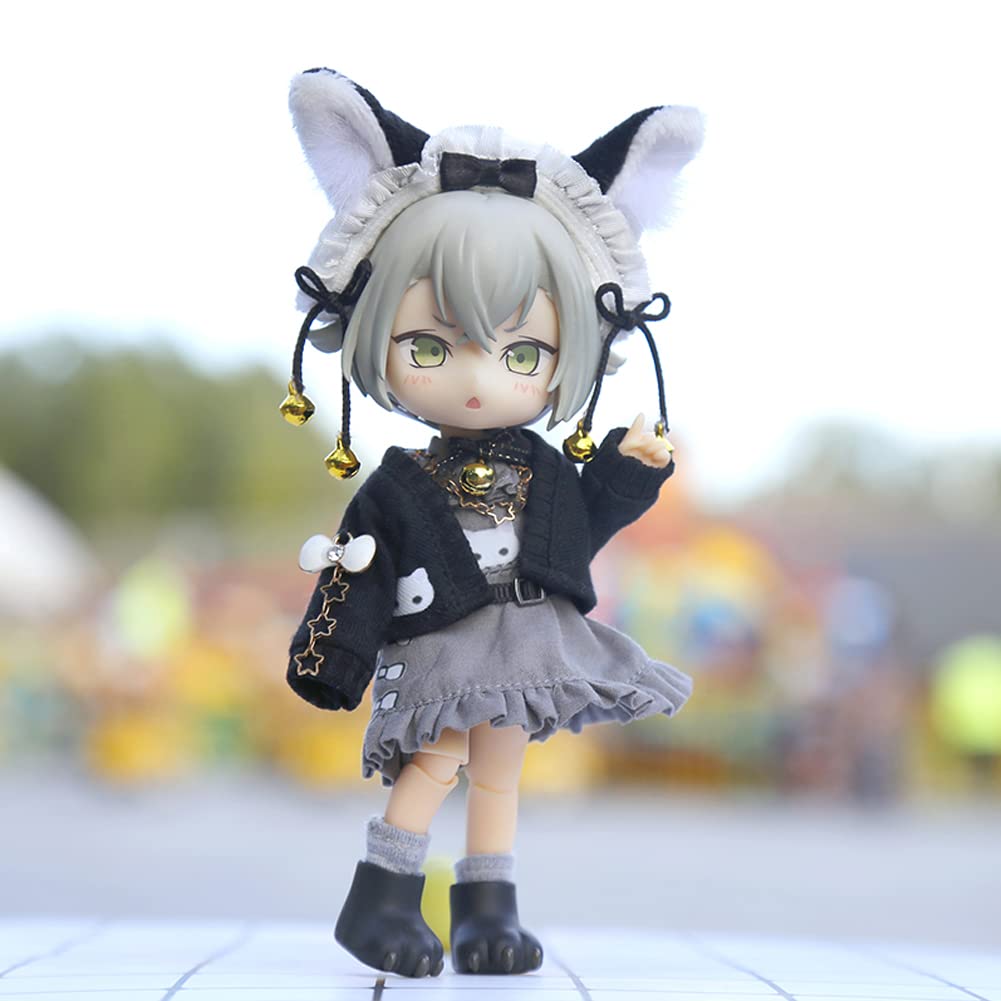 Rakulifey Набор одежды Obitsu 11 Одежда Платье Одежда для кошки Костюм размера OB11 Топ Одежда для куклы 112 Аксессуар для волос Одежда для куклы Obitsu Набор из 3 предметов