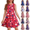 Girl Summer Dress Sleeveless Printed Color Casual Dress