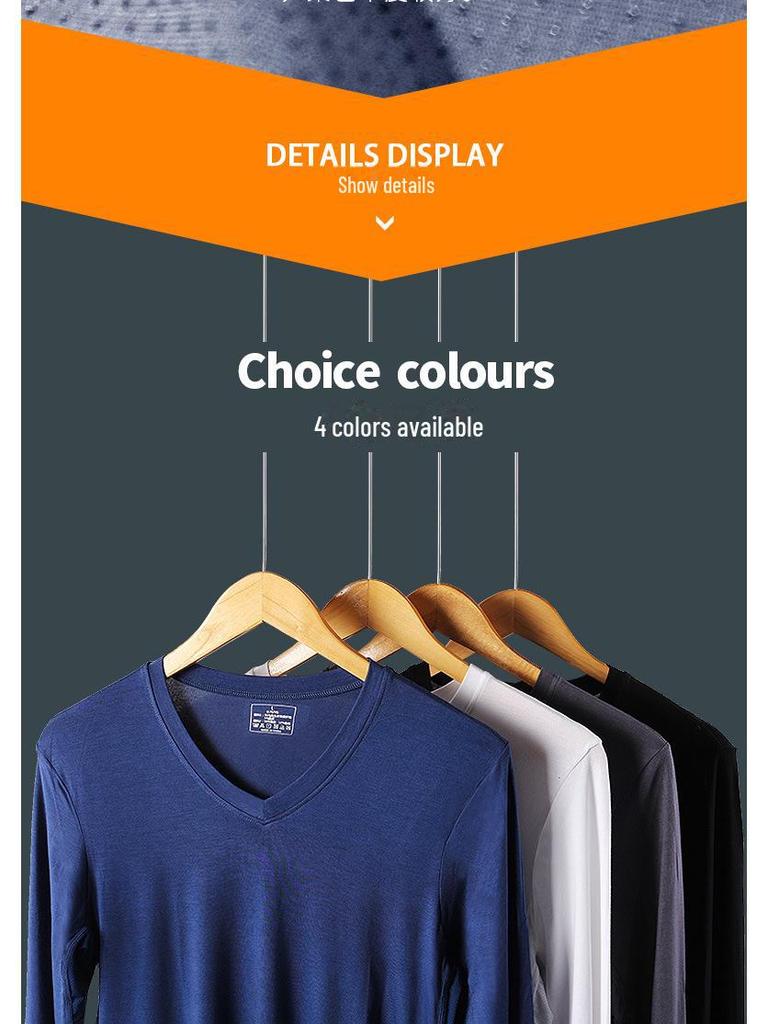 Men's Slim V-Neck Thermal Shirt – Breathable Mesh Base Layer for Autumn/Winter