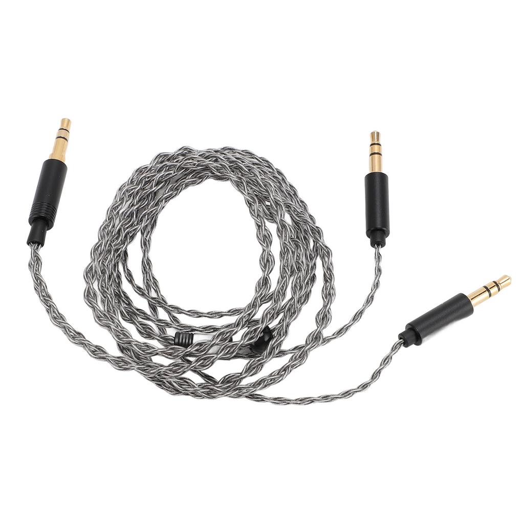 3.5mm to Dual 3.5mm Cable 3.9FT 4 Strand Silver Plated Copper Core Cord Headphone Replacement Cable for Beyerdynamic T1