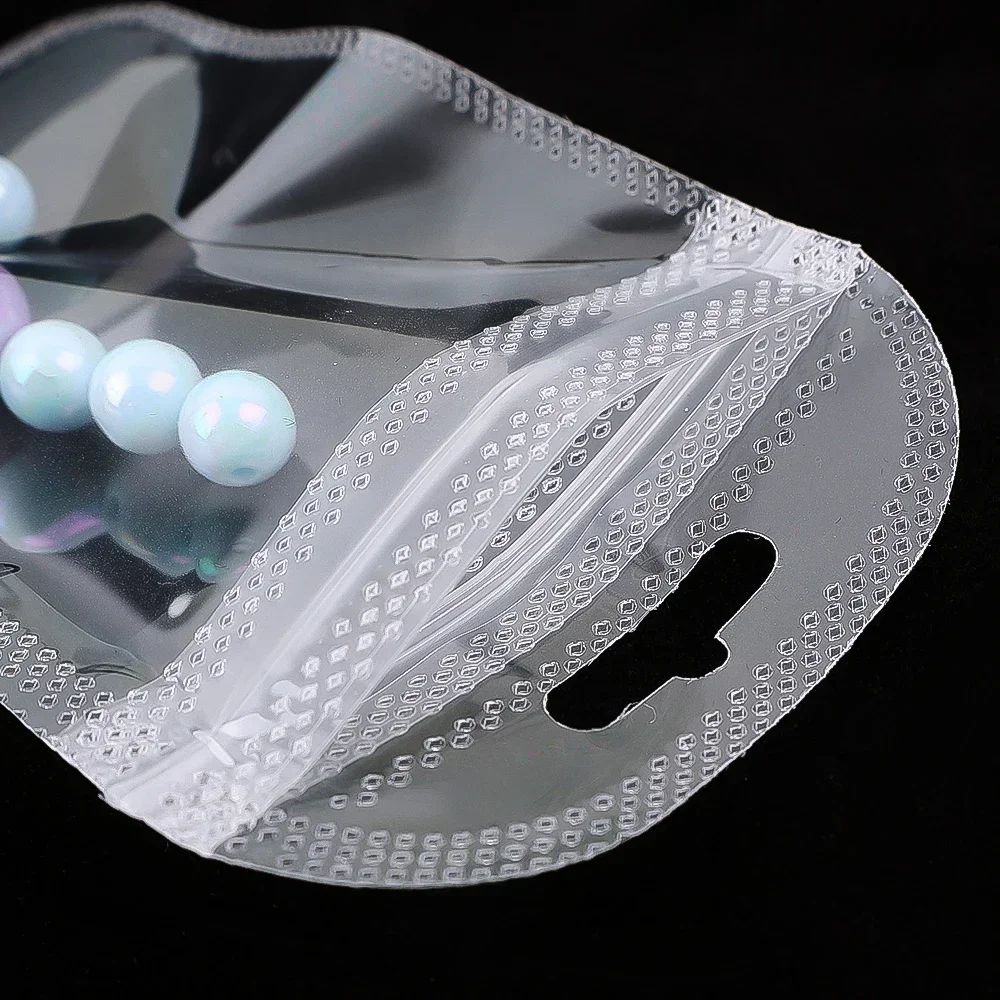 50Pcs Earrings Rings Necklace Display Plastic Organizer Bag Pouch Jewelry Packaging Bags