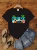 Cruise Life Print T-shirtShort Sleeve Crew Neck Casual Top For Summer & Spring Women's Clothing Women T Shirt