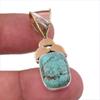 Natural Tibetan Turquoise Gemstone 925 Solid Silver Two Tone Pendant 1.50" j0A63