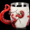 Novelty Beer Mug Skull Shape Realistic Octopus Tentacles Stainless Steel Medieval Halloween Party Wine Cup Whisky Shot Glasses Drinking Cup