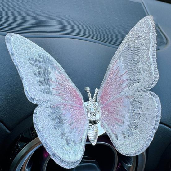 Butterfly Car Ornament for Center Console Air Outlet Adhesive Design Wing-Dancing Butterfly Decor