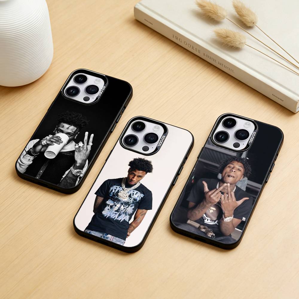 Чехол для телефона рэпера YoungBoy Never Broke Again для iPhone 17,16,15,14,13,12,11, Pro Max, Plus Конфетно-серебристый чехол