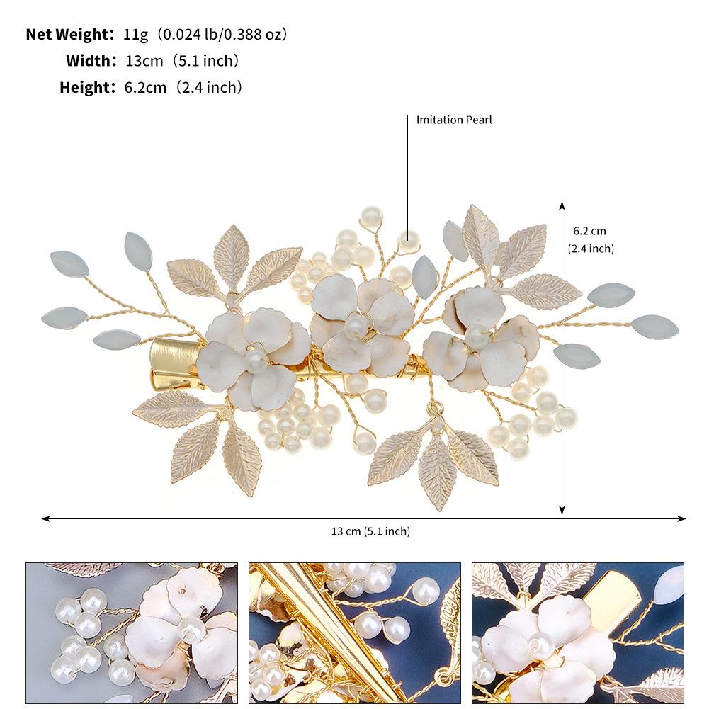 Handmade Tulle Flower Hair Clip With Rhinestones And Pearls For Chinese Wedding Bride Updo Photography Prop Elegant Side Clamp