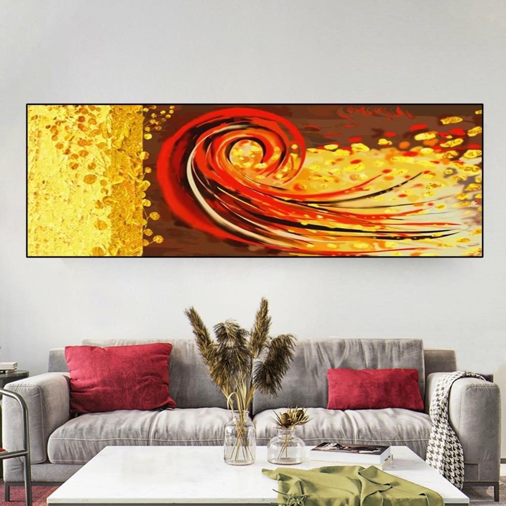 Modern Abstract Golden Rose Oil Canvas Painting Nordic Posters and Prints Wall Art Pictures Living Room Home Decor No Frame