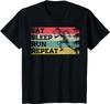 Vintage Retro Eat Sleep Run Repeat Funny Running Runner Gift T-Shirt Women Unisex Clothes Tops Streetwear Graphic T Shirts