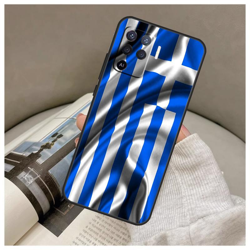 Греция Греческий флаг Чехол для Oppo A17 A57 A77 A40 A78 A54 A74 A94 A76 A16 A96 A18 A60 A80 A38 A58 A98 A15 A5 Pro