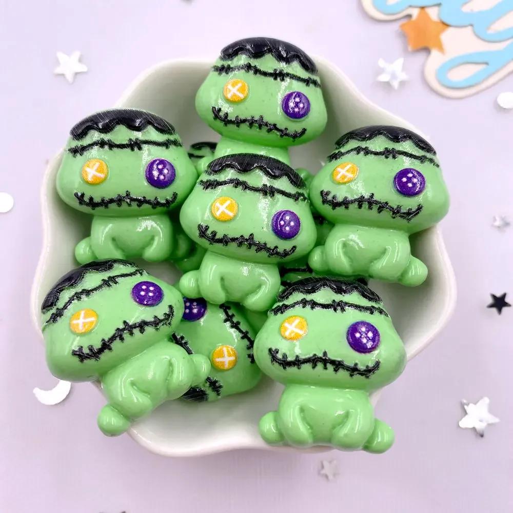 8 шт. смоляные красочные кавайные фигурки паука, летучей мыши, тыквы, медведя, призрака, черепа, плоские каменные фигурки, сделай сам, бант, украшение на Хэллоуин, альбом для вырезок