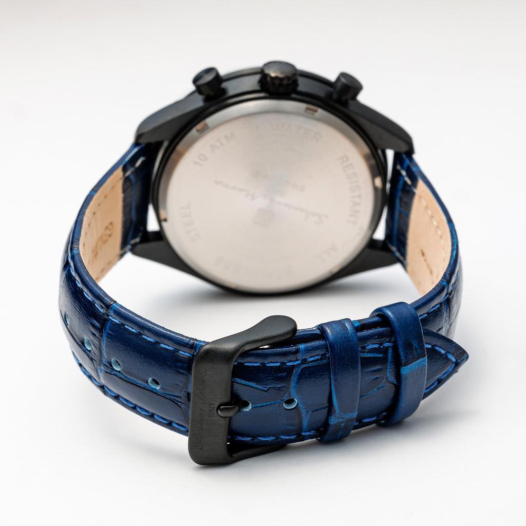 Часы Business Analog Chronograph Black Quartz с крестом для часов BKNV [Salvatore Marra] Мужские [Товар]