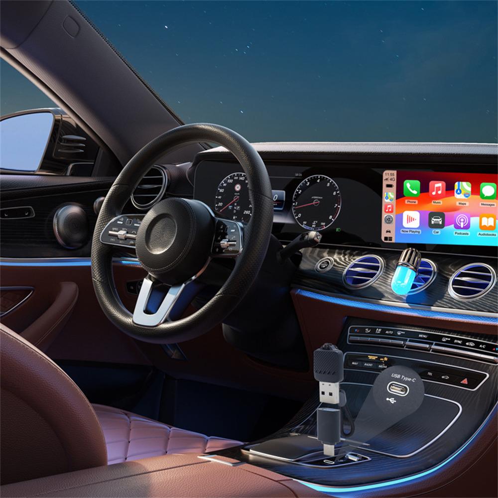 2-в-1 Беспроводной адаптер CarPlay Android Auto, проводной в беспроводной, умный USB-донгл для iPhone и Android
