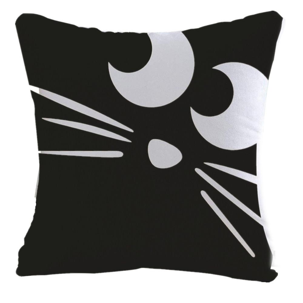 Симпатичный жуткий Хэллоуин с принтом тыквы и летучей мыши, чехол для подушки, домашний декор для гостиной, дивана, наволочка 45x45 см