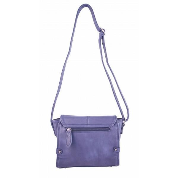 Sac bandoulière - Le Temps des Cerises - Loop 14 - Bleu - Effet cuir pleine fleur - Femme