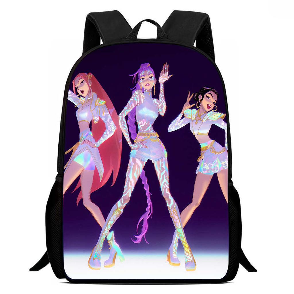 Printed Witch Hunters Student School Bag, Cartoon K-Pop Backpack Lightweight Casual 123Rd Grade Male