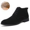 Boots for Men Business Chukka Mens Boots High Top Casual Shoes Outdoor Leather Mens Winter Shoes Male Black Grey 2019