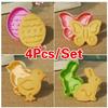 4Pc / Set Easter Egg Rabbit Chick Butterfly Plastic Plunger Fondant Cookie Cutter Mold Biscuit Cake