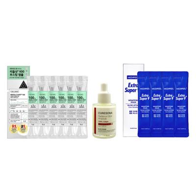 Ридл Шот + Доктор. Oracle Curesona Radiance Glow Ampoule 40мл + MEDI-PEEL Экстра Супер 9 Плюс Водный Блеск Лифтинг Обертывающая Маска 4мл  (12 вариантов)
