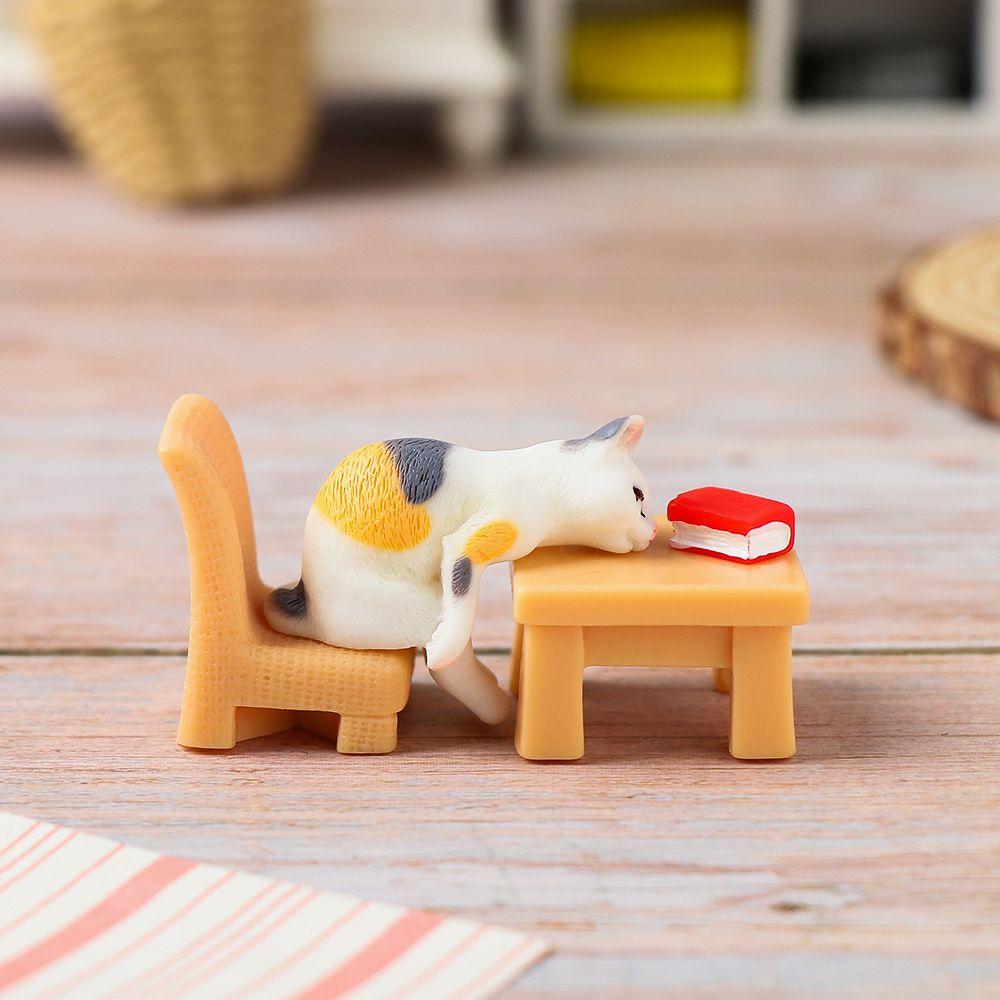 Creativity Cartoon Resin Crafts Ornaments Micro Landscape Cat Simulation Animal