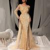Women's Sequin Evening Dress Lace Long Sleeve Bodycon Maxi Dress Sparkly Floor Length Mesh Patchwork Overlay Dress for Cocktail Wedding Parties