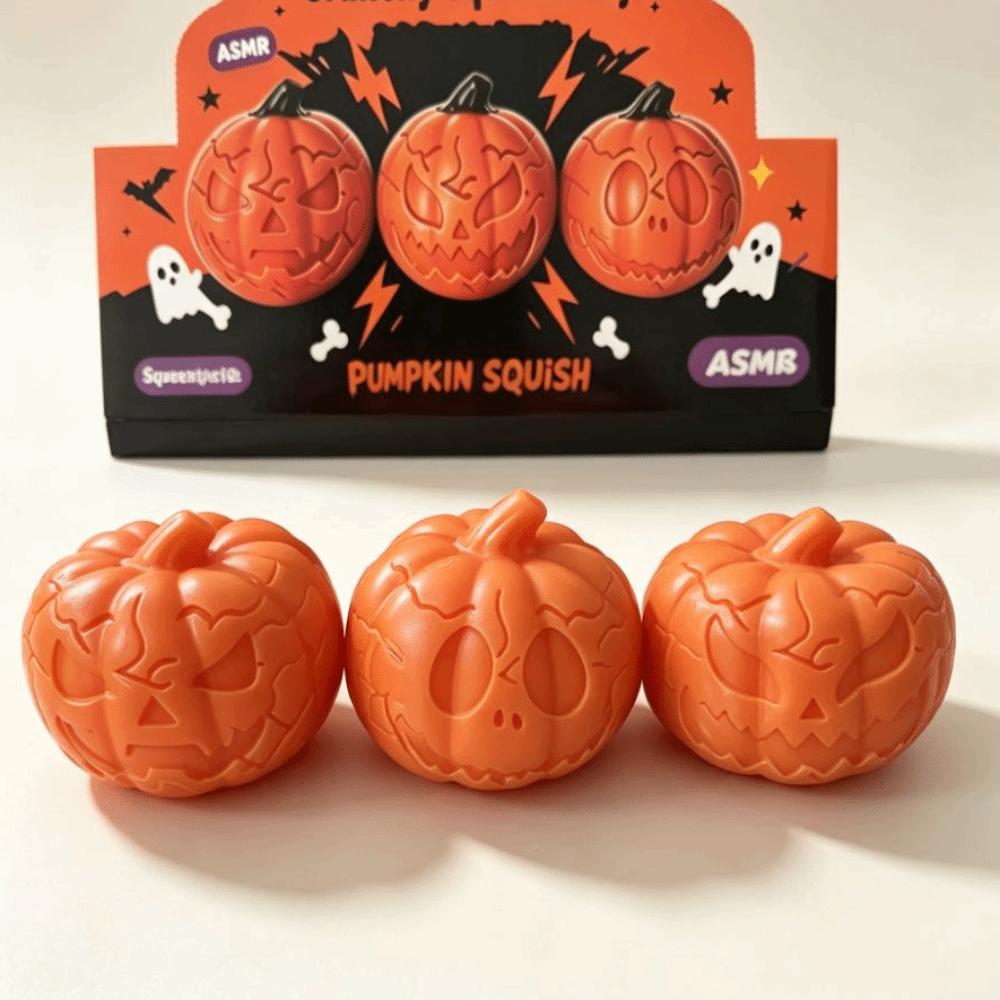 Crackling Building Block Pumpkin Skull Ball Crunchy Pumpkin Skull Squishy Toy Hand Relax