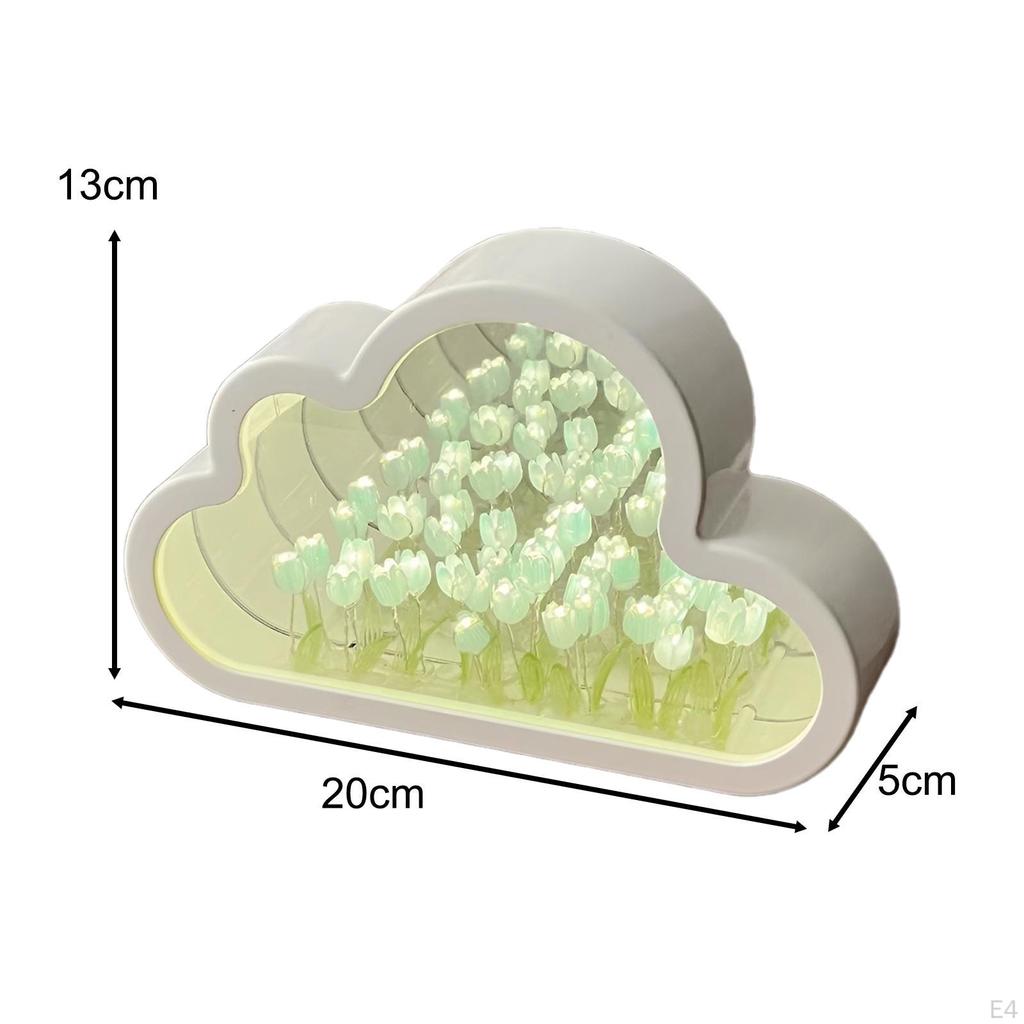 9 Flower Lamp DIY Mirror Night Light Gift Housewarming Tabletop Decoration for Home Office