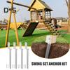 4Pcs Reinforced Ground Anchors Kit High Hardness Corrosion Resistant Heavy Duty Steel Fence Post Anchors Ground Stakes Set