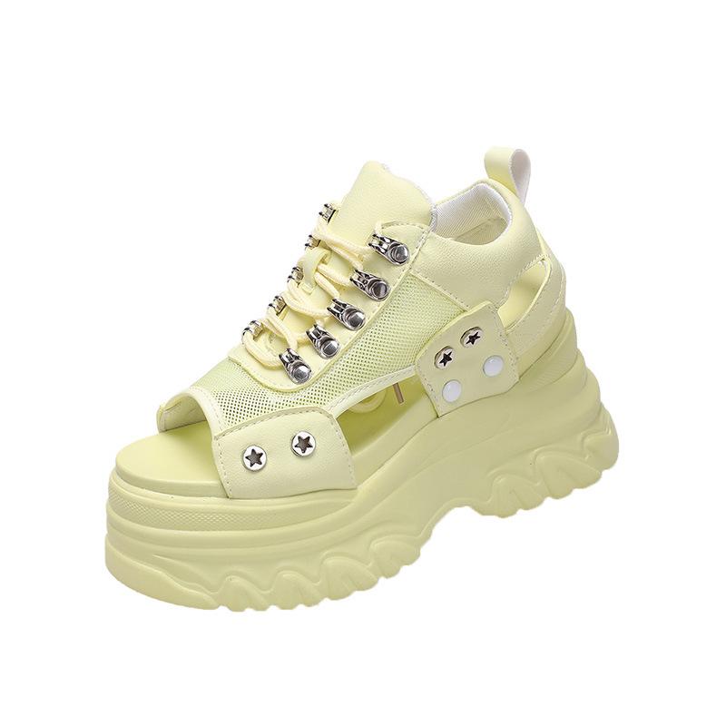 Классическая модная женская обувь, популярные летние новые корейские спортивные сандалии на толстой подошве, повседневные римские сандалии с круглым носком и покатым каблуком