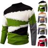 Men's Trendy Round Neck Colorblocked Sweater Men's Pullover Bottoming Sweater